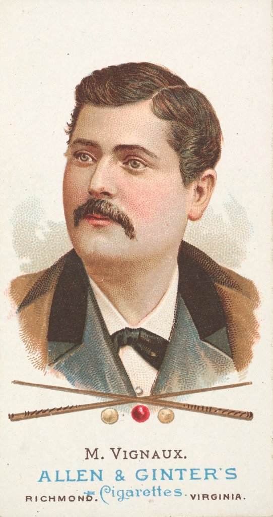 Detail of Maurice Vignaux, Billiard Player, from World's Champions, Series 1 for Allen & Ginte…, 1887 by Allen & Ginter