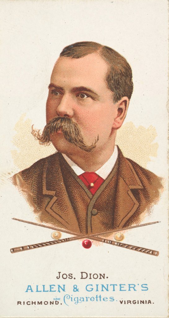 Detail of Joseph Dion, Billiard Player, from World's Champions, Series 1 for Allen & Ginter Ci…, 1887 by Allen & Ginter