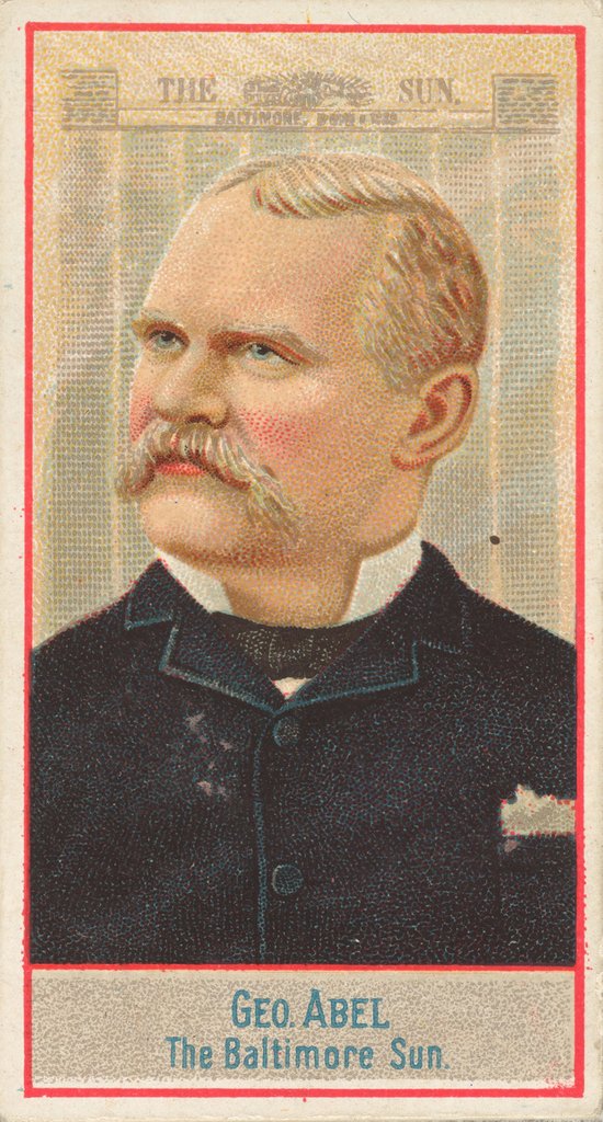 Detail of George Abel, The Baltimore Sun, from the American Editors series for Allen & Ginter C…, 1887 by Allen & Ginter