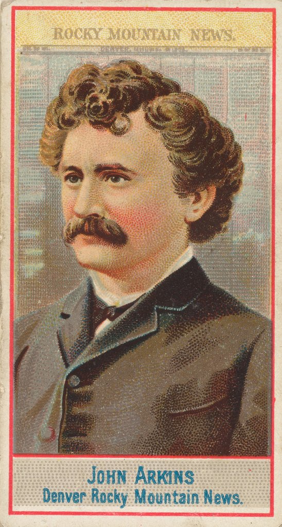 Detail of John Arkins, Denver Rocky Mountain News, from the American Editors series for Allen &…, 1887 by Allen & Ginter