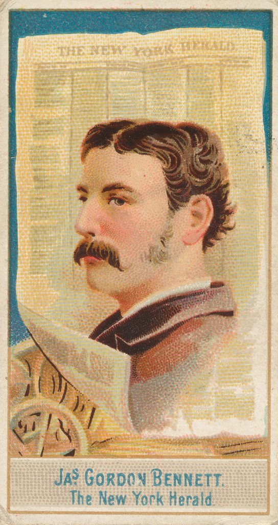 Detail of James Gordon Bennett, The New York Herald, from the American Editors series for Allen…, 1887 by Allen & Ginter