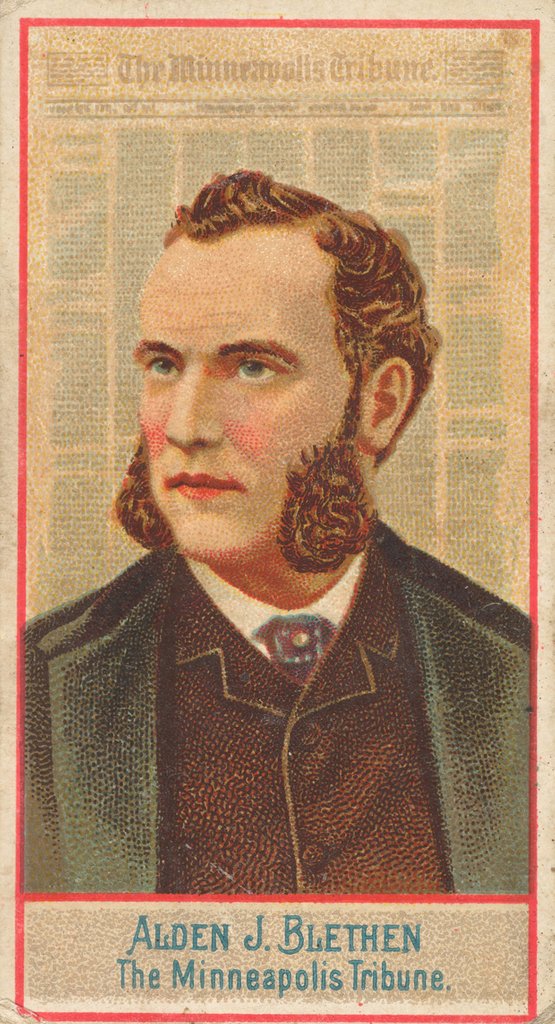 Detail of Alden J. Blethen, The Minneapolis Tribune, from the American Editors series for Allen…, 1887 by Allen & Ginter