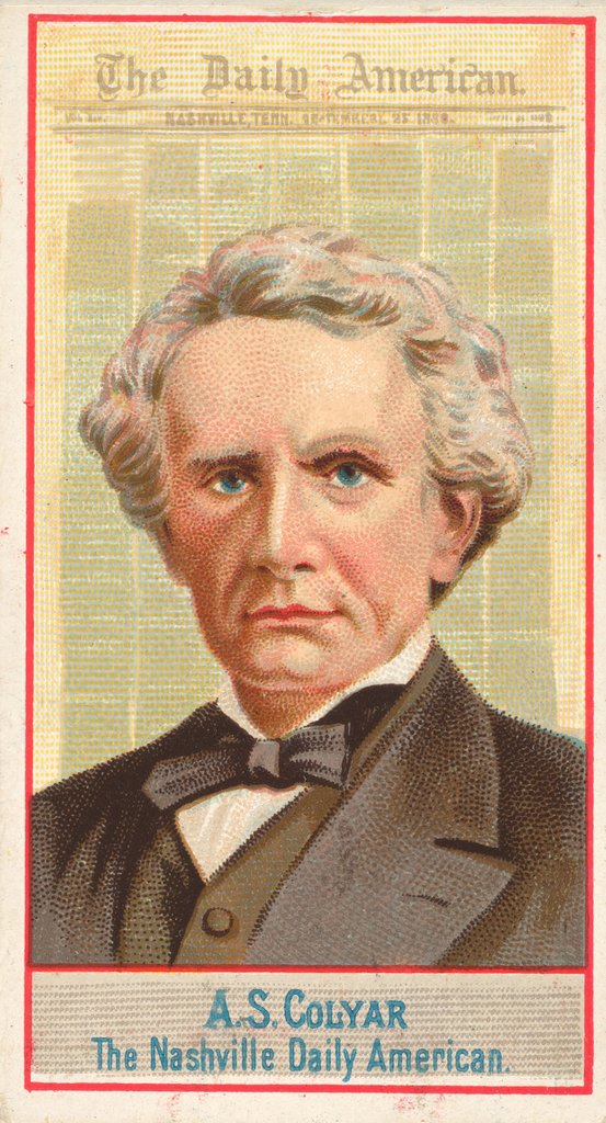 Detail of A.S. Colyar, The Nashville Daily American, from the American Editors series for Allen…, 1887 by Allen & Ginter