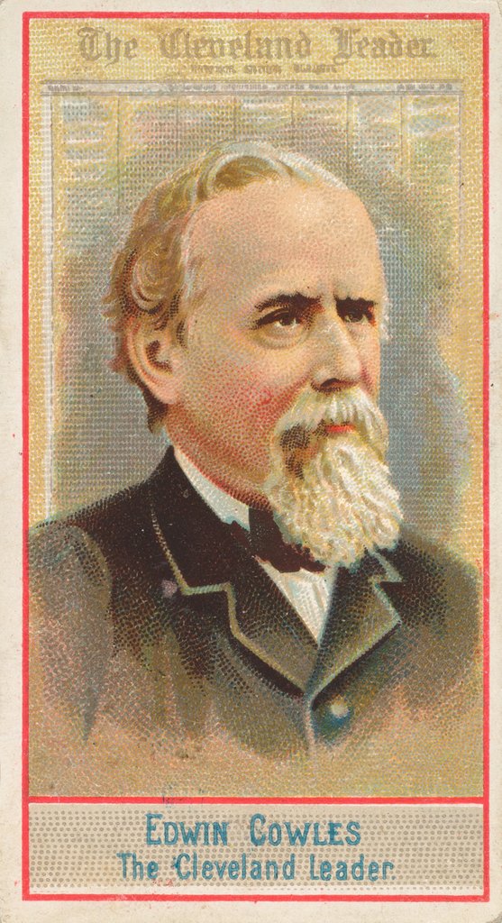Detail of Edwin Cowles, The Cleveland Leader, from the American Editors series for Allen & Gint…, 1887 by Allen & Ginter