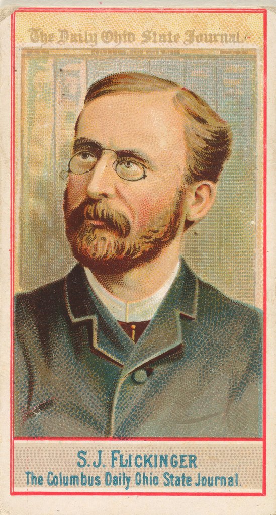 Detail of S.J. Flickinger, The Columbus Daily Ohio State Journal, from the American Editors serie by Allen & Ginter