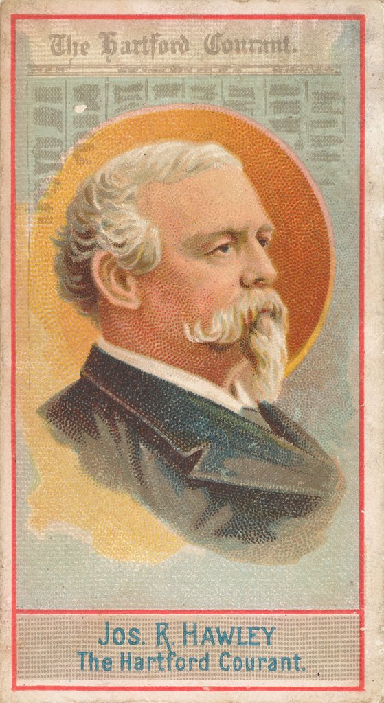 Detail of Joseph R. Hawley, The Hartford Courant, from the American Editors series for Allen…, 1887 by Allen & Ginter