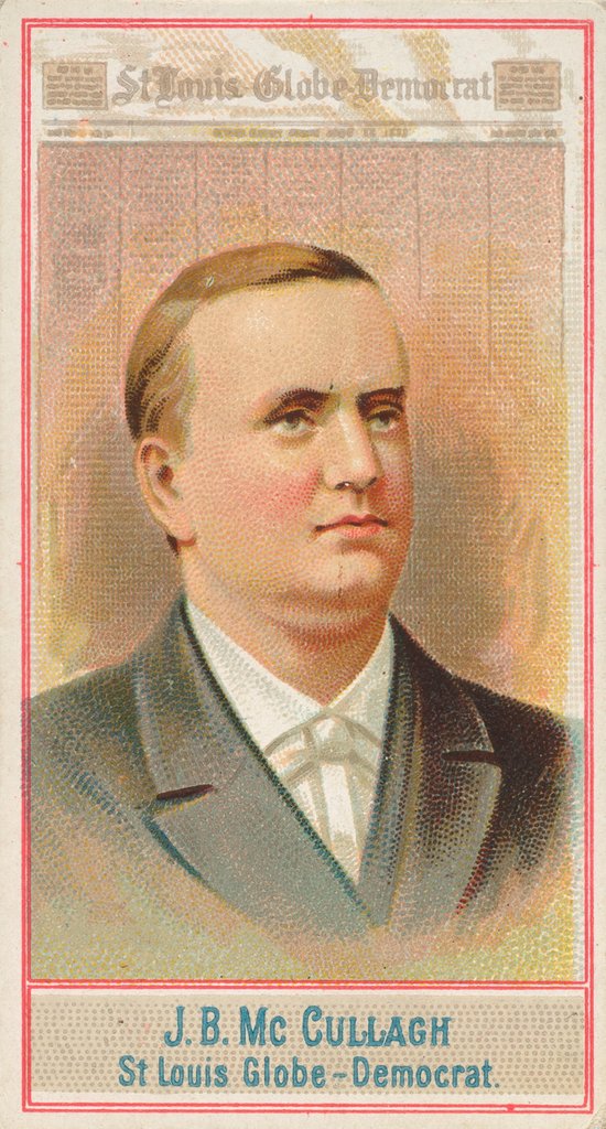 Detail of J.B. McCullagh, St. Louis Globe-Democrat, from the American Editors series for Allen …, 1887 by Allen & Ginter
