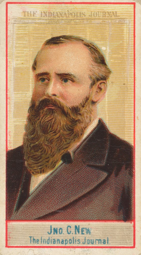 Detail of John C. New, The Indianapolis Journal, from the American Editors series for Allen & G…, 1887 by Allen & Ginter