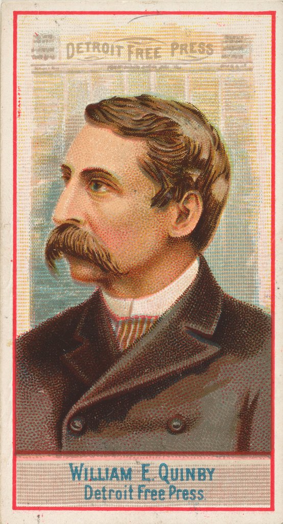 Detail of William E. Quinby, Detroit Free Press, from the American Editors series for Allen & G…, 1887 by Allen & Ginter