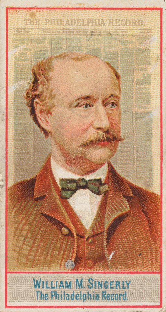 Detail of William M. Singerly, The Philadelphia Record, from the American Editors series for Al…, 1887 by Allen & Ginter