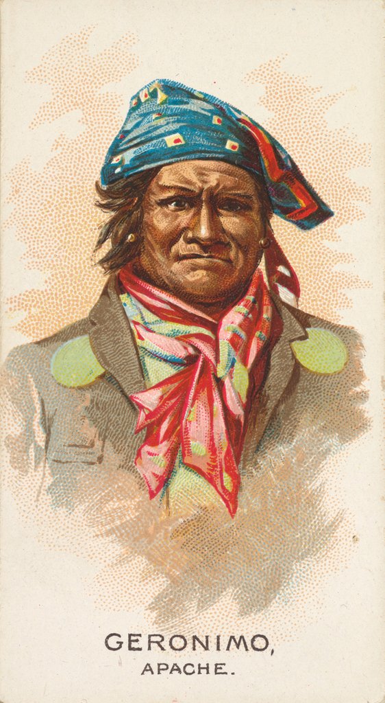 Detail of Geronimo, Apache, from the American Indian Chiefs series for Allen & Ginter Cigarette…, 1888 by Allen & Ginter