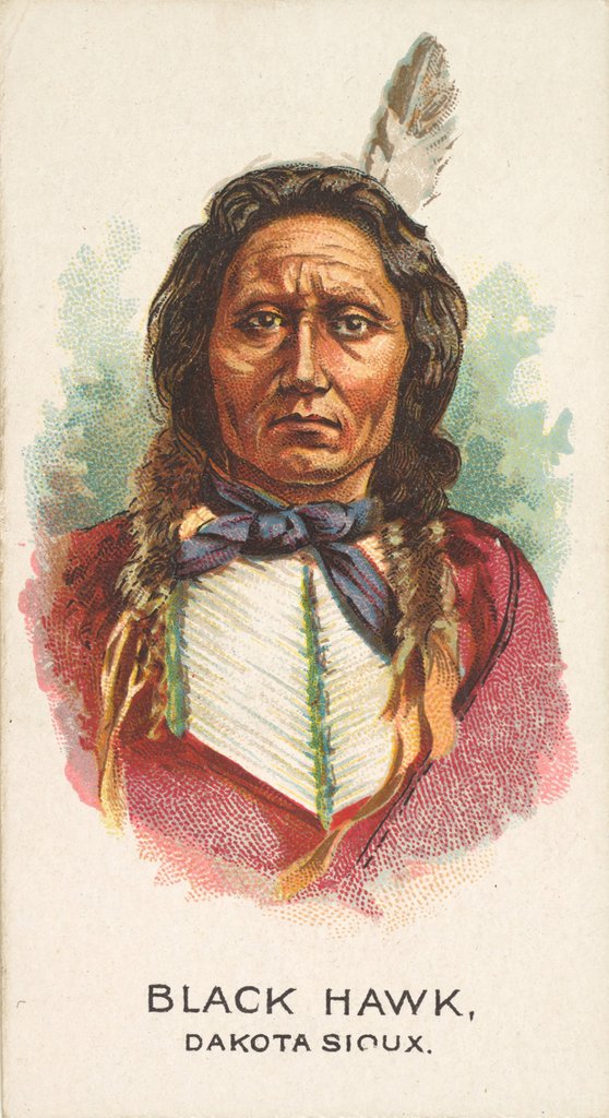 Detail of Black Hawk, Dakota Sioux, from the American Indian Chiefs series for Allen & Ginter C…, 1888 by Allen & Ginter