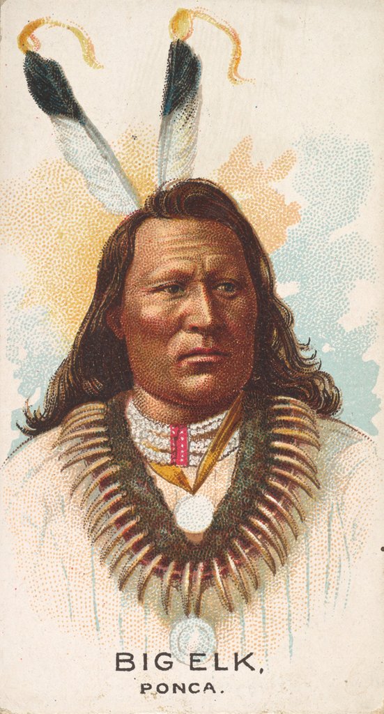 Detail of Big Elk, Ponca, from the American Indian Chiefs series for Allen & Ginter Cigarettes …, 1888 by Allen & Ginter