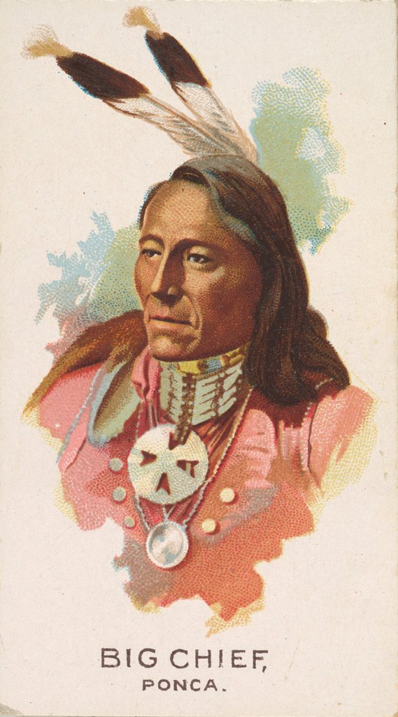 Detail of Big Chief, Ponca, from the American Indian Chiefs series for Allen & Ginter Cigarette…, 1888 by Allen & Ginter