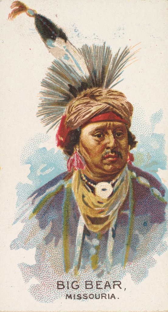 Detail of Big Bear, Missouria, from the American Indian Chiefs series for Allen & Ginter Cigare…, 1888 by Allen & Ginter