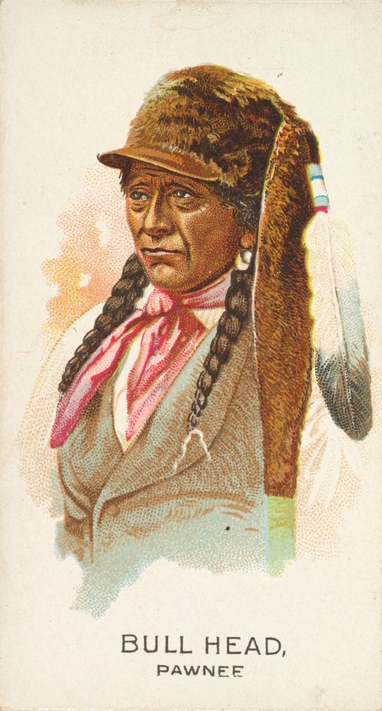 Detail of Bull Head, Pawnee, from the American Indian Chiefs series for Allen & Ginter Cigarett…, 1888 by Allen & Ginter