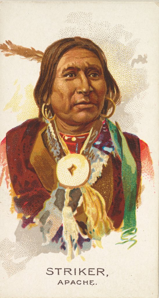 Detail of Striker, Apache, from the American Indian Chiefs series for Allen & Ginter Cigarettes…, 1888 by Allen & Ginter
