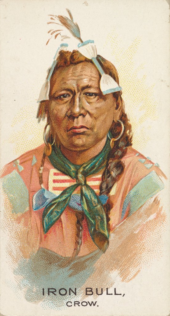 Detail of Iron Bull, Crow, from the American Indian Chiefs series for Allen & Ginter Cigarettes…, 1888 by Allen & Ginter
