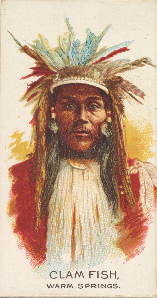 Detail of Clam Fish, Warm Springs, from the American Indian Chiefs series for Allen & Ginter Ci…, 1888 by Allen & Ginter
