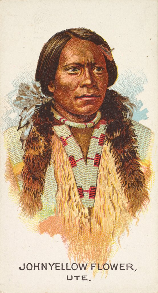 Detail of John Yellow Flower, Ute, from the American Indian Chiefs series for Allen & Ginter Ci…, 1888 by Allen & Ginter
