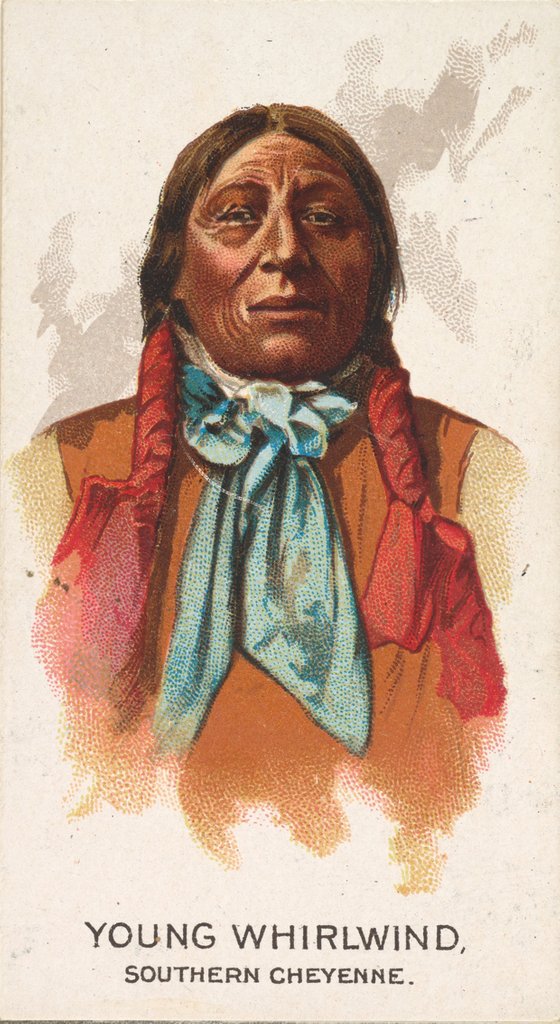 Detail of Young Whirlwind, Southern Cheyenne, from the American Indian Chiefs series for Allen …, 1888 by Allen & Ginter