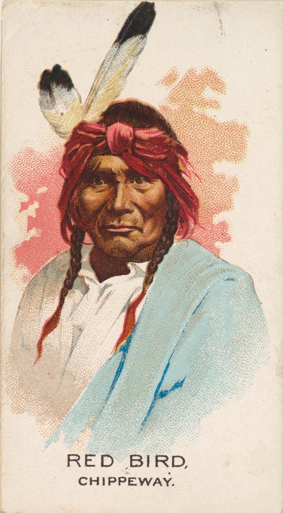 Detail of Red Bird, Chippeway, from the American Indian Chiefs series for Allen & Ginter Cigare…, 1888 by Allen & Ginter