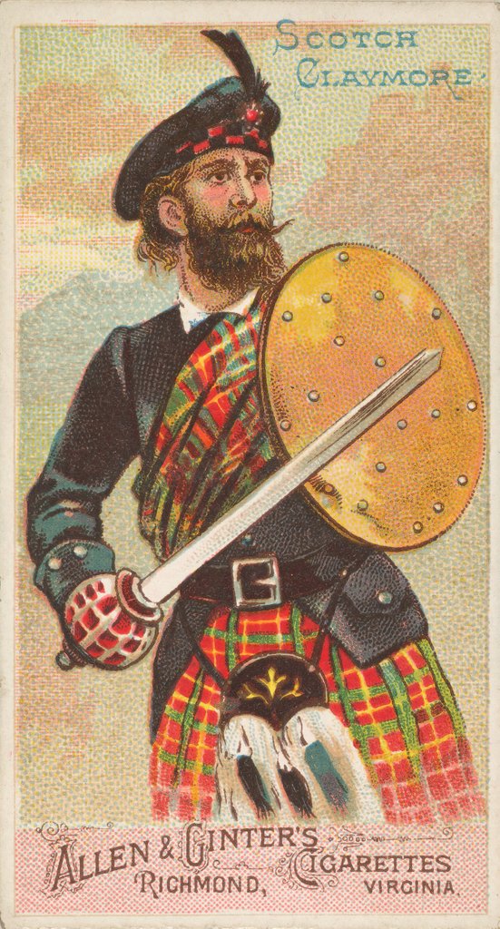 Detail of Scotch Claymore, from the Arms of All Nations series for Allen & Ginter Cigarettes Br…, 1887 by Allen & Ginter