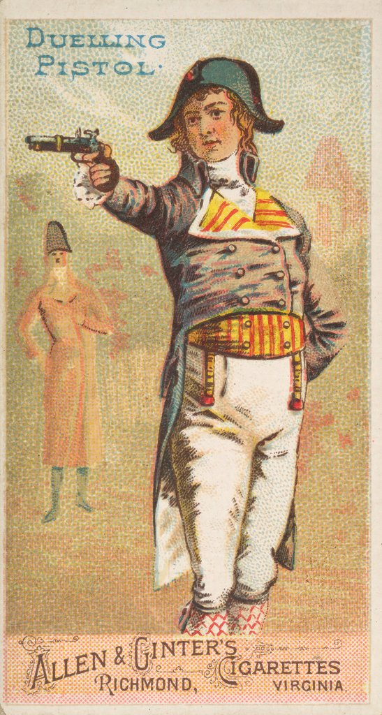 Detail of Duelling Pistol, from the Arms of All Nations series for Allen & Ginter Cigarettes Br…, 1887 by Allen & Ginter