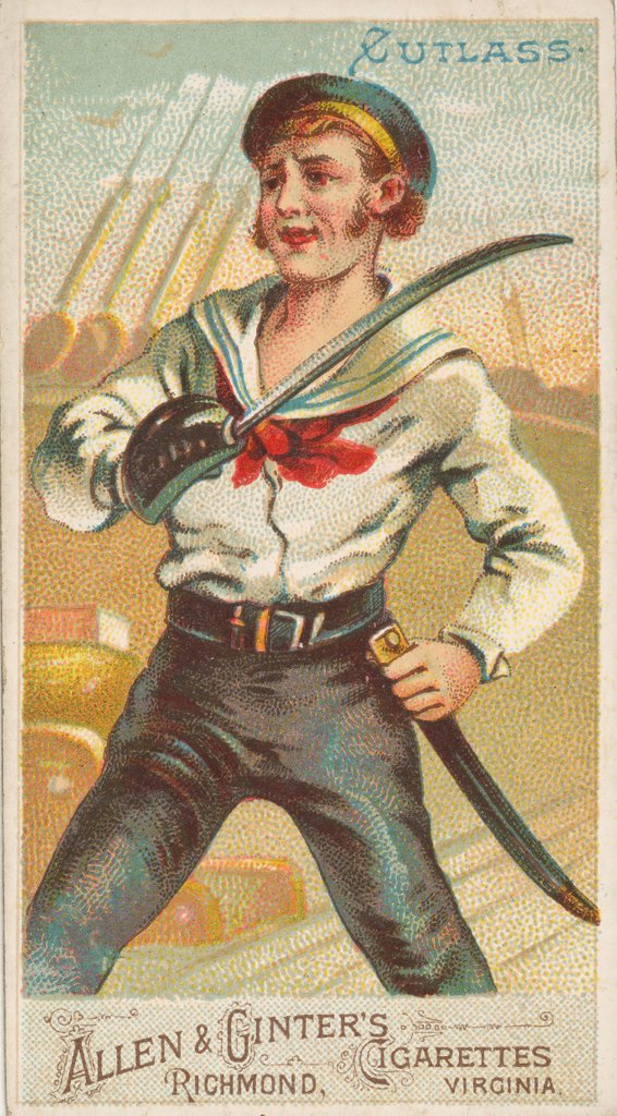 Detail of Cutlass, from the Arms of All Nations series for Allen & Ginter Cigarettes Brands, 1887 by Allen & Ginter