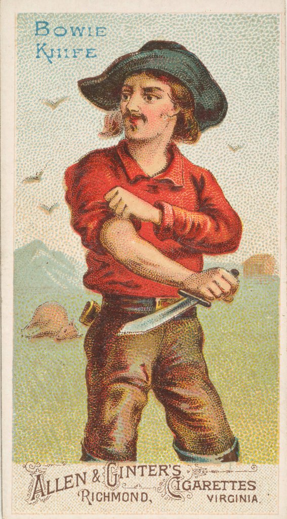 Detail of Bowie Knife, from the Arms of All Nations series for Allen & Ginter Cigarettes Brands, 1887 by Allen & Ginter