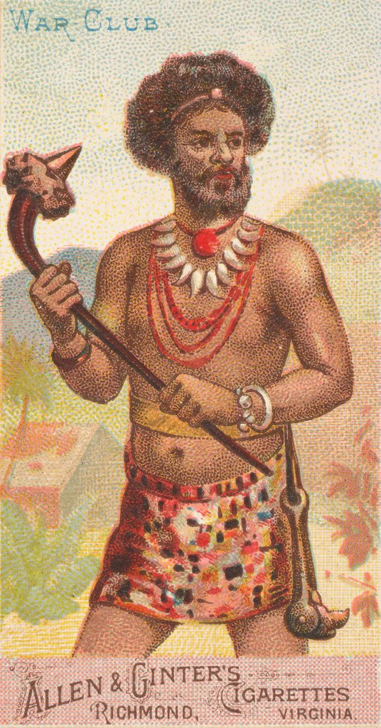 Detail of War Club, from the Arms of All Nations series for Allen & Ginter Cigarettes Brands, 1887 by Allen & Ginter