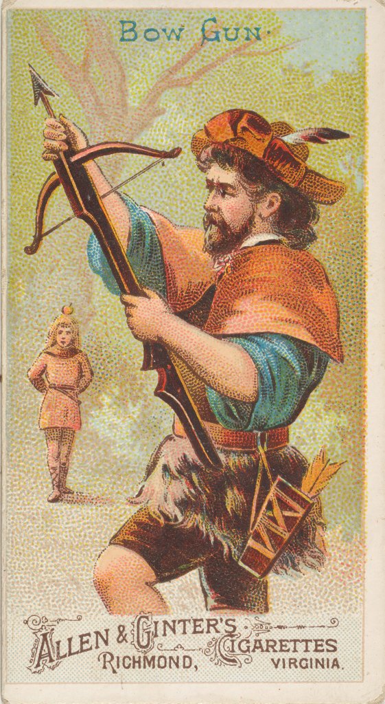 Detail of Bow Gun, from the Arms of All Nations series for Allen & Ginter Cigarettes Brands, 1887 by Allen & Ginter