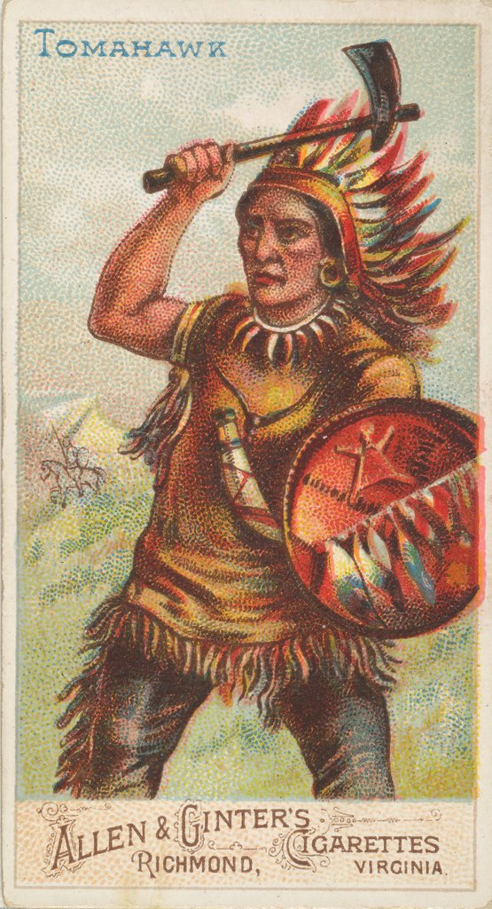 Detail of Tomahawk, from the Arms of All Nations series for Allen & Ginter Cigarettes Brands, 1887 by Allen & Ginter