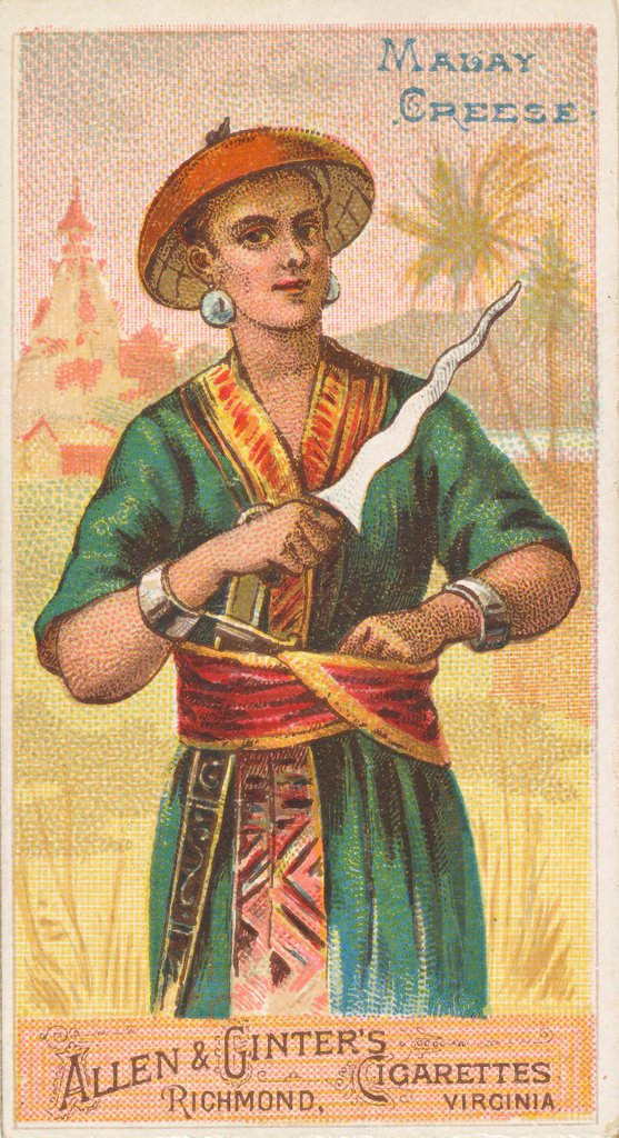 Detail of Malay Creese, from the Arms of All Nations series for Allen & Ginter Cigarettes Brands, 1887 by Allen & Ginter