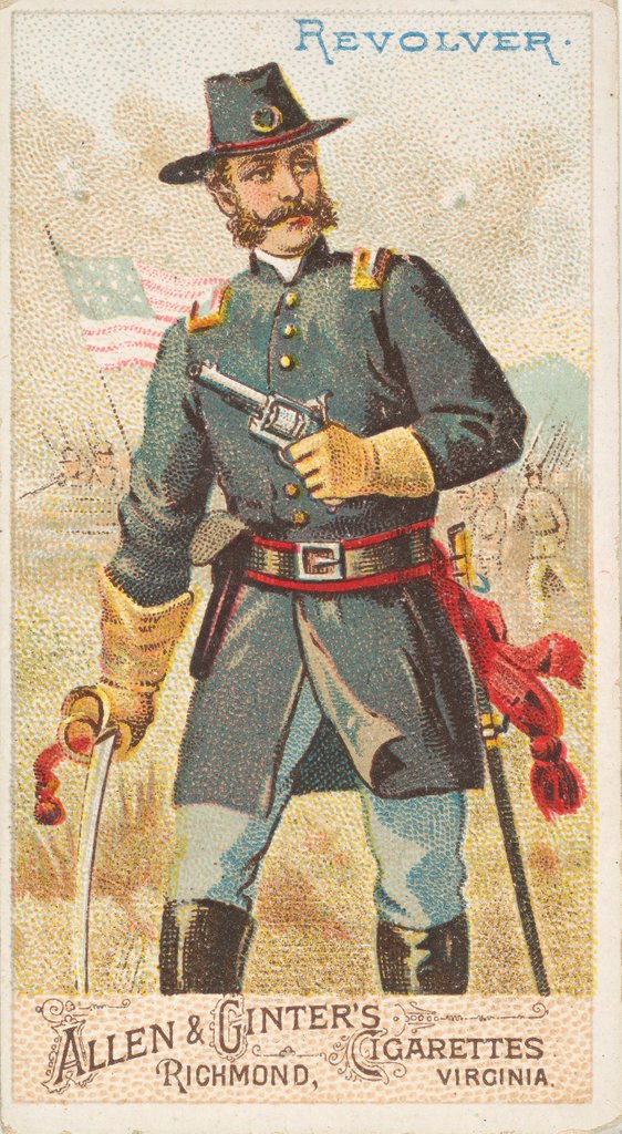 Detail of Revolver, from the Arms of All Nations series for Allen & Ginter Cigarettes Brands, 1887 by Allen & Ginter