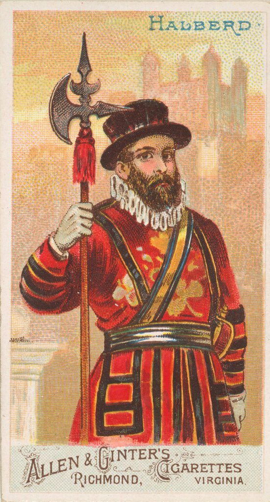 Detail of Halberd, from the Arms of All Nations series for Allen & Ginter Cigarettes Brands, 1887 by Allen & Ginter