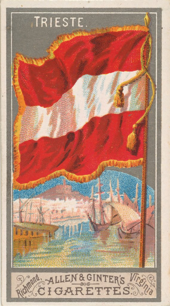 Detail of Trieste, from the City Flags series for Allen & Ginter Cigarettes Brands, 1887 by Allen & Ginter