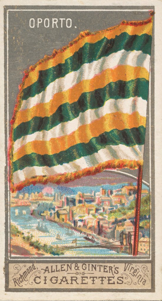 Detail of Oporto, from the City Flags series for Allen & Ginter Cigarettes Brands, 1887 by Allen & Ginter