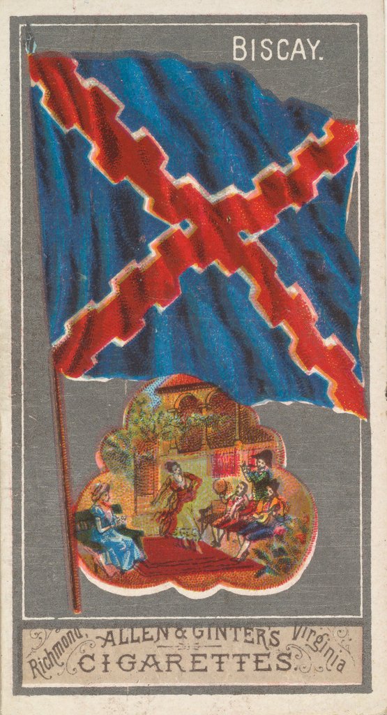 Detail of Biscay, from the City Flags series for Allen & Ginter Cigarettes Brands, 1887 by Allen & Ginter