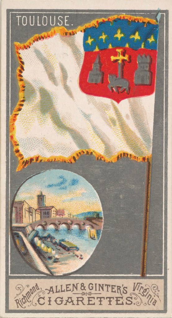 Detail of Toulouse, from the City Flags series for Allen & Ginter Cigarettes Brands, 1887 by Allen & Ginter