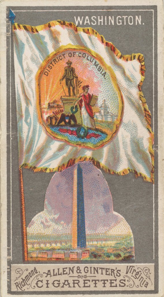 Detail of Washington, from the City Flags series for Allen & Ginter Cigarettes Brands, 1887 by Allen & Ginter