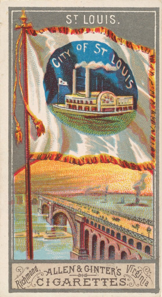 Detail of St. Louis, from the City Flags series for Allen & Ginter Cigarettes Brands, 1887 by Allen & Ginter