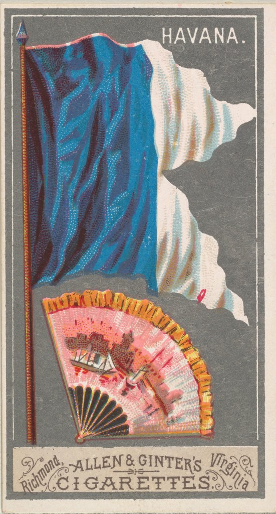 Detail of Havana, from the City Flags series for Allen & Ginter Cigarettes Brands, 1887 by Allen & Ginter