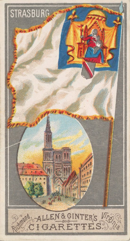 Detail of Strasburg, from the City Flags series for Allen & Ginter Cigarettes Brands, 1887 by Allen & Ginter