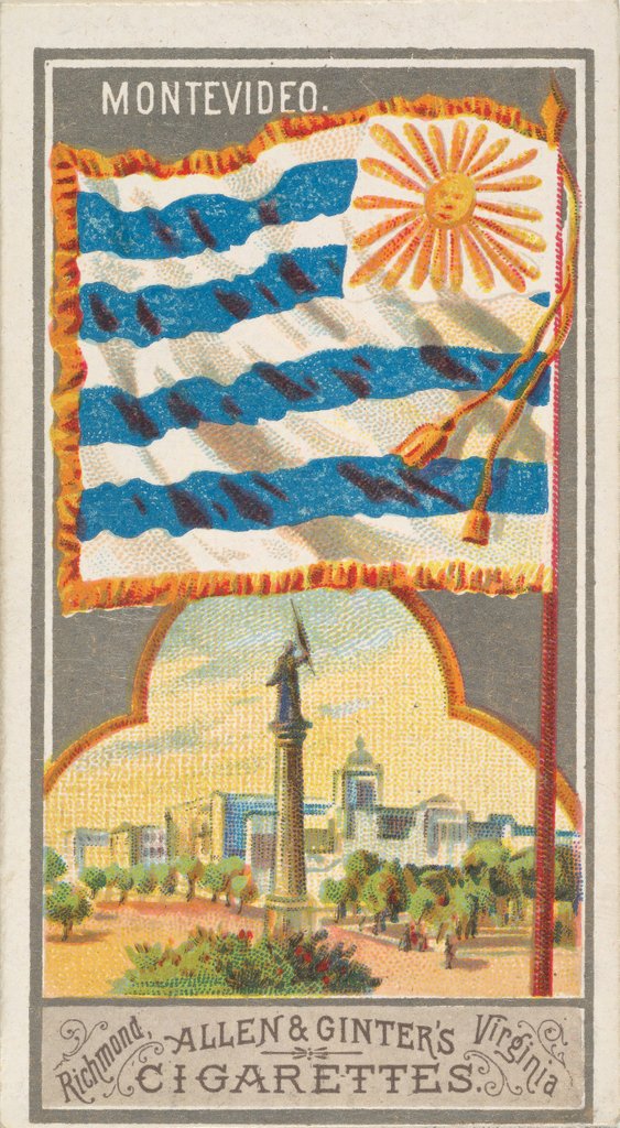 Detail of Montevideo, from the City Flags series for Allen & Ginter Cigarettes Brands, 1887 by Allen & Ginter