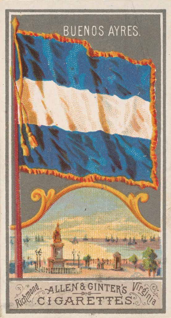 Detail of Buenos Aires, from the City Flags series for Allen & Ginter Cigarettes Brands, 1887 by Allen & Ginter