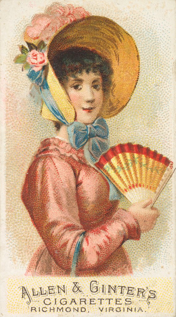 Detail of Plate 2, from the Fans of the Period series for Allen & Ginter Cigarettes Brands, 1889 by Allen & Ginter