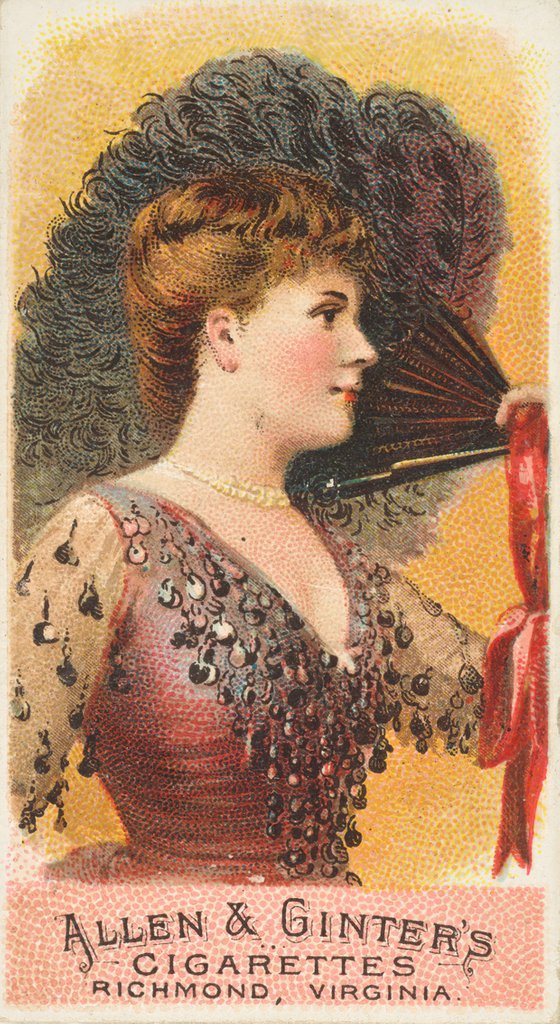 Detail of Plate 1, from the Fans of the Period series for Allen & Ginter Cigarettes Brands, 1889 by Allen & Ginter