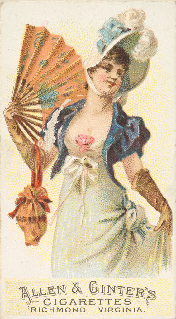 Detail of Plate 7, from the Fans of the Period series for Allen & Ginter Cigarettes Brands, 1889 by Allen & Ginter