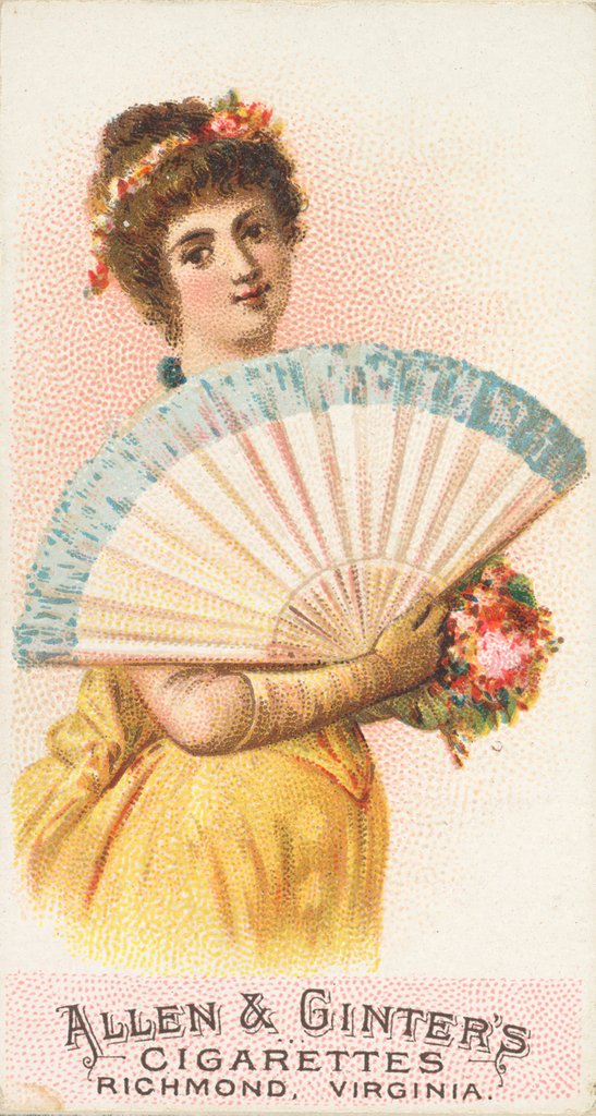 Detail of Plate 10, from the Fans of the Period series for Allen & Ginter Cigarettes Brands, 1889 by Allen & Ginter